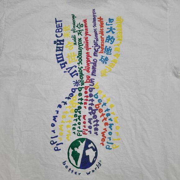 Vintage 90s Earth-Day Shirt Womens Large 21x25 White Better-World - Picture 15 of 16